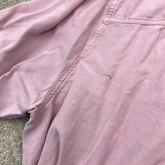 Catherines Blush Pink Stonewashed Roll Tab Blouse - Picture 6 of 6